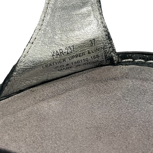 Alegria Karmen Leather Slide On Sandals in Metallic Black Size 37 US 7-7.5 - Picture 12 of 13